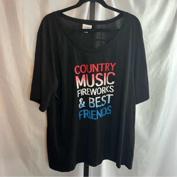 LuLaRoe Tops - LuLaRoe Boyfriend Tee Country Music Short Sleeve T-Shirt, size 2XL